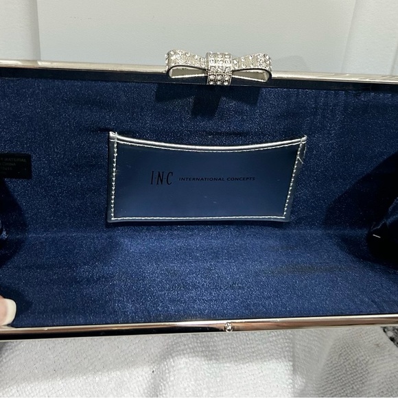 INC International Concepts Blue Sparkle Clutch Purse - Picture 5 of 10